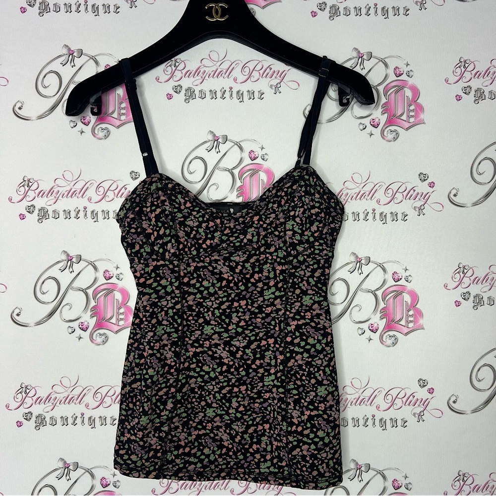 Talula tank top bustier corset style multi color polka dot black green purple